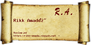 Rikk Amadé névjegykártya